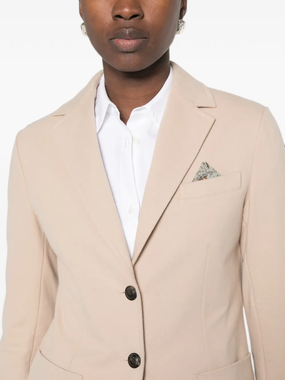 Circolo 1901 Jack met enkele rij knopen en gekerfde revers Beige