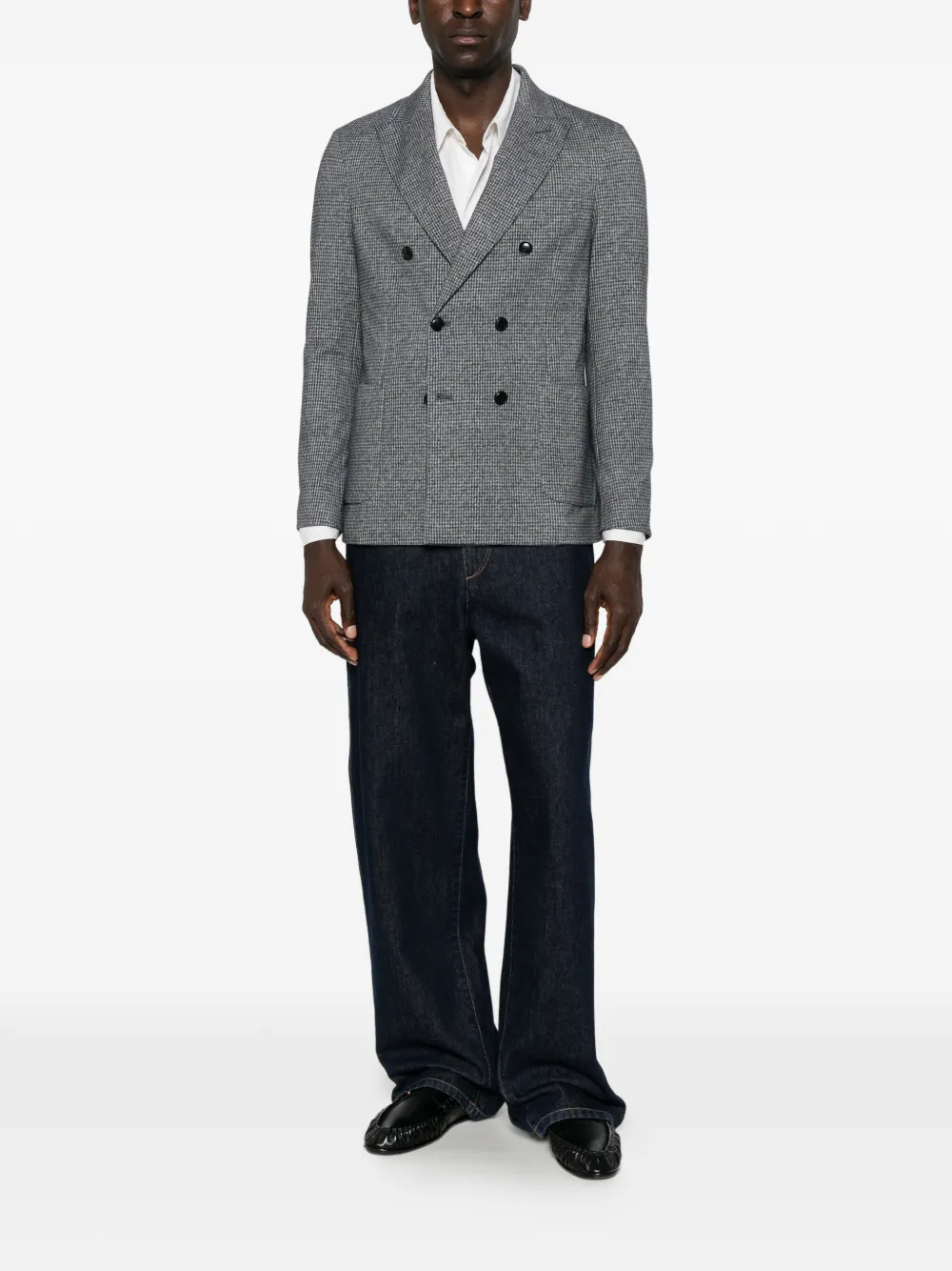 Circolo 1901 double-breasted houndstooth blazer Blauw
