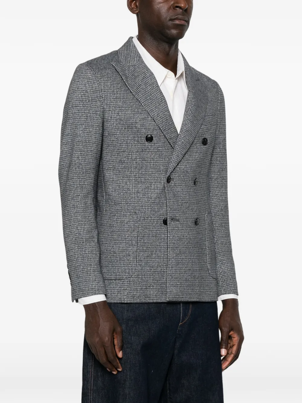 Circolo 1901 double-breasted houndstooth blazer Blauw