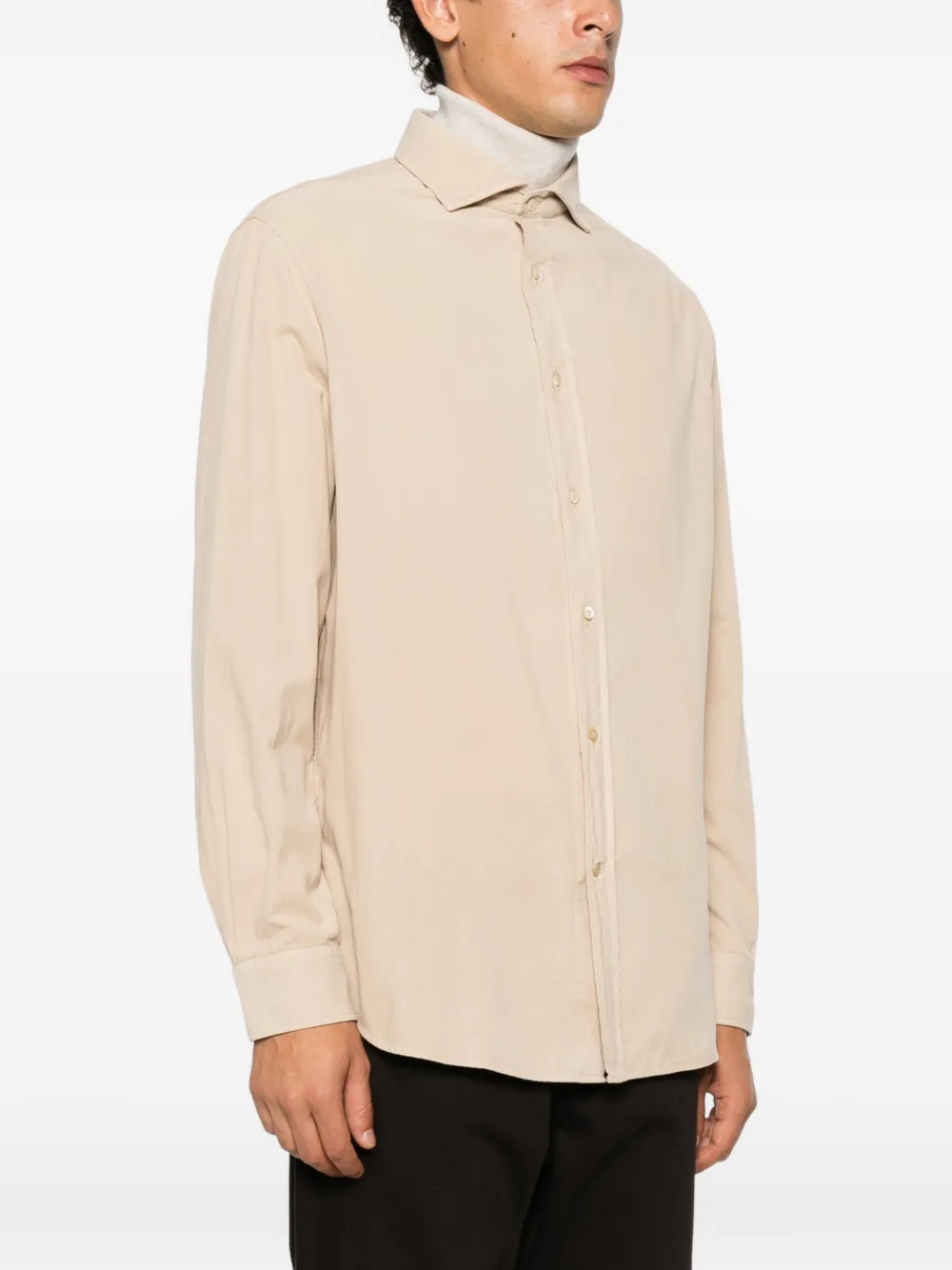 Brunello Cucinelli Ribfluwelen overhemd Beige