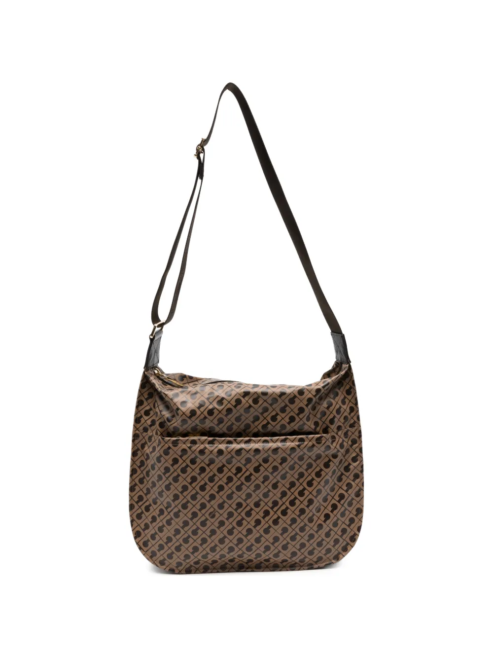 Gherardini monogram-print shoulder bag - Brown