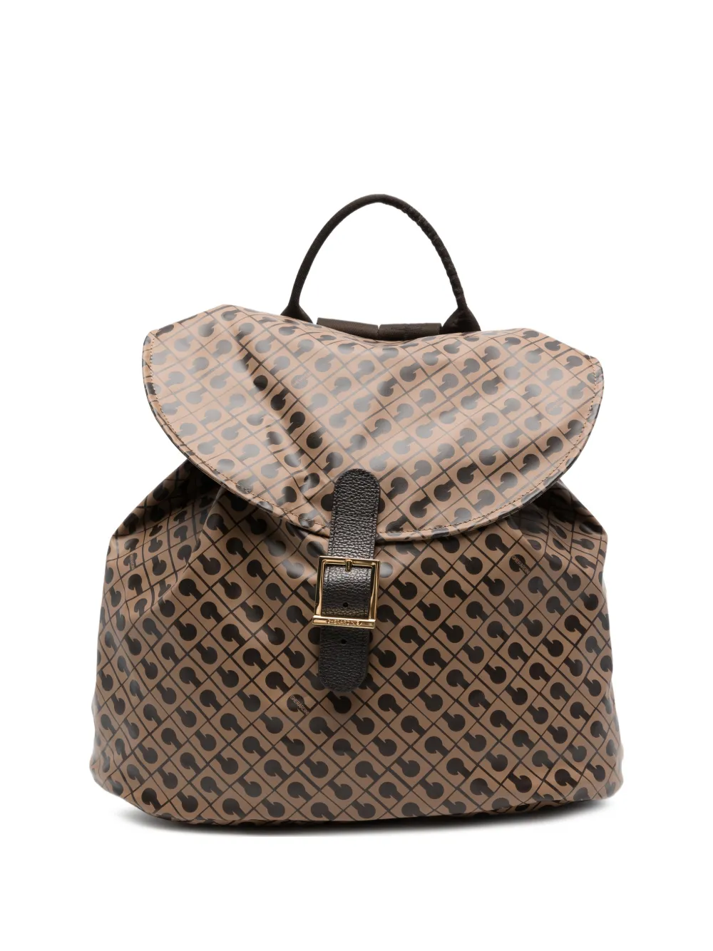 Gherardini monogram-print buckle-fastening backpack - Braun