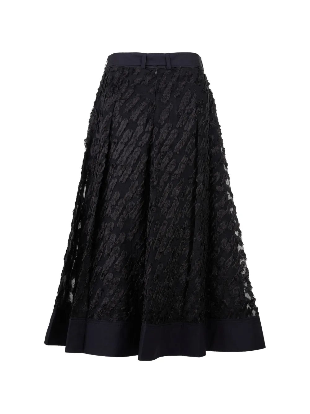 3.1 Phillip Lim Midi-rok met textuur en ceintuur Zwart