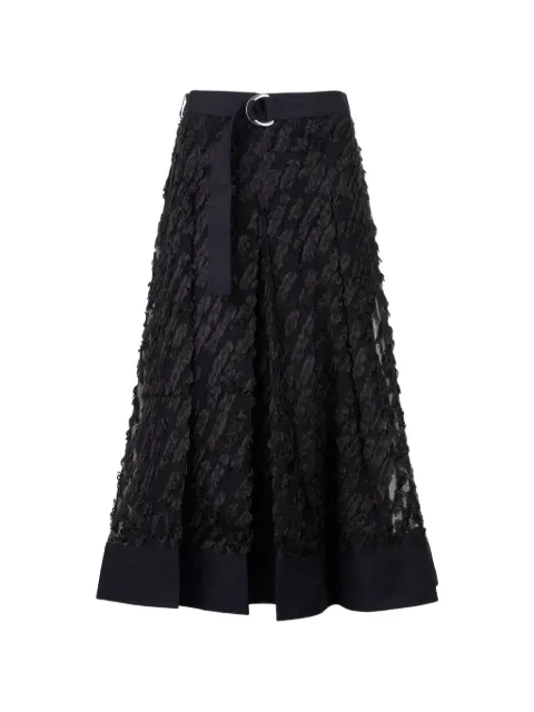 3.1 Phillip Lim belted textured-finish midi skirt