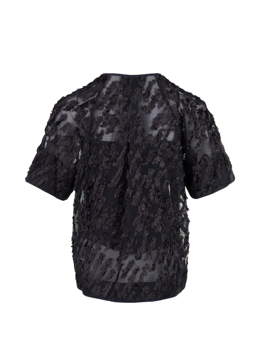 3.1 Phillip Lim Fil-Coupé blouse met korte mouwen Zwart