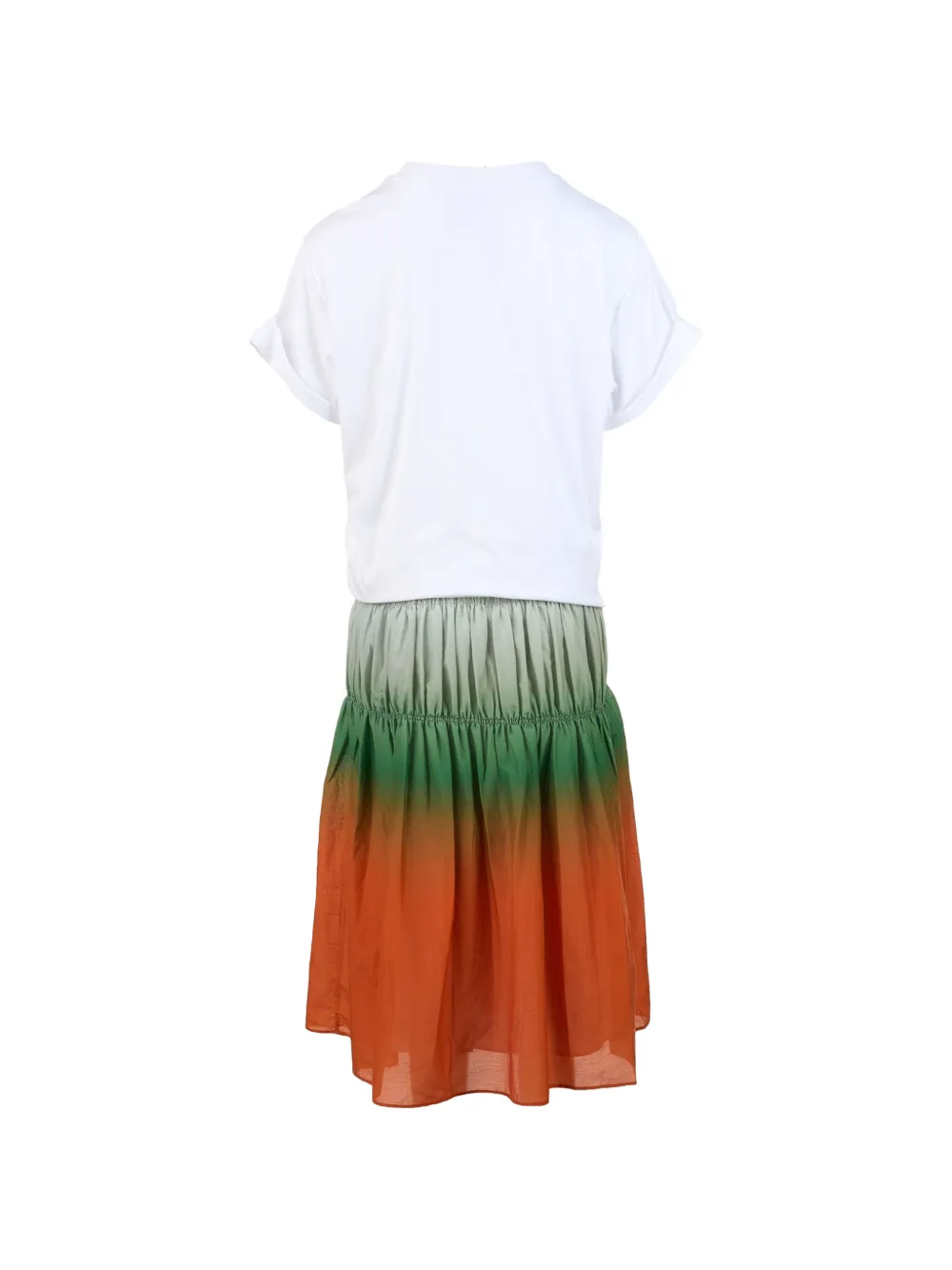 3.1 Phillip Lim Ombré Voile ombré-midi-jurk met gedraaid detail Wit