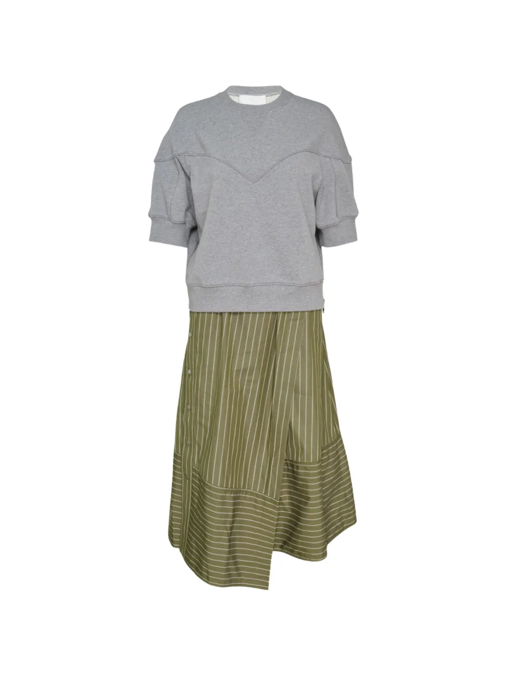 3.1 Phillip Lim striped-print layered-effect asymmetric dress - Grün