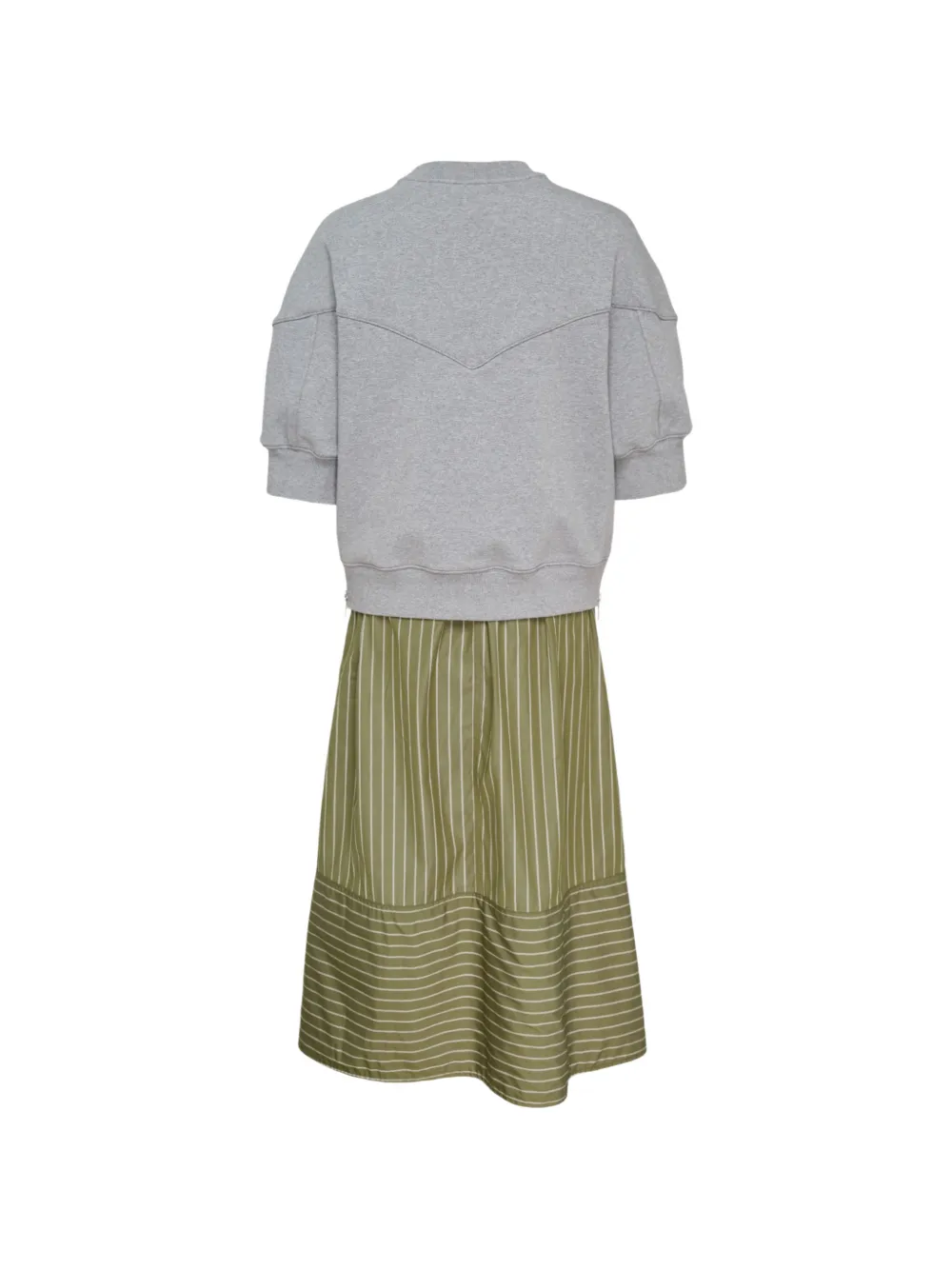 3.1 Phillip Lim Asymmetrische jurk met gelaagd effect en gestreepte print Groen