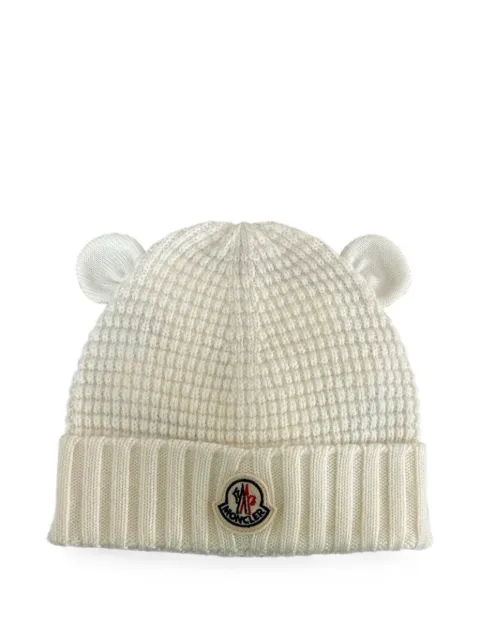 Moncler Enfant gorro con parche del logo y detalle de orejas
