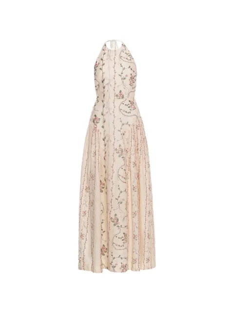 Agua By Agua Bendita Balsa Navegante floral-embroidered midi dress