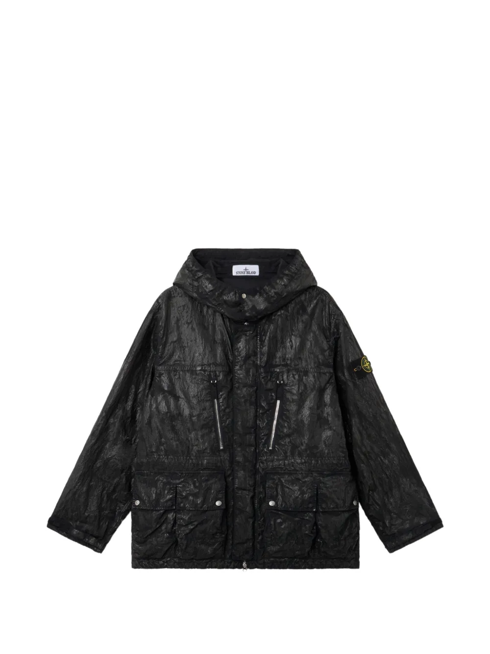 Stone Island フーデッド ジップアップ ジャケット | ブラック | Image 1