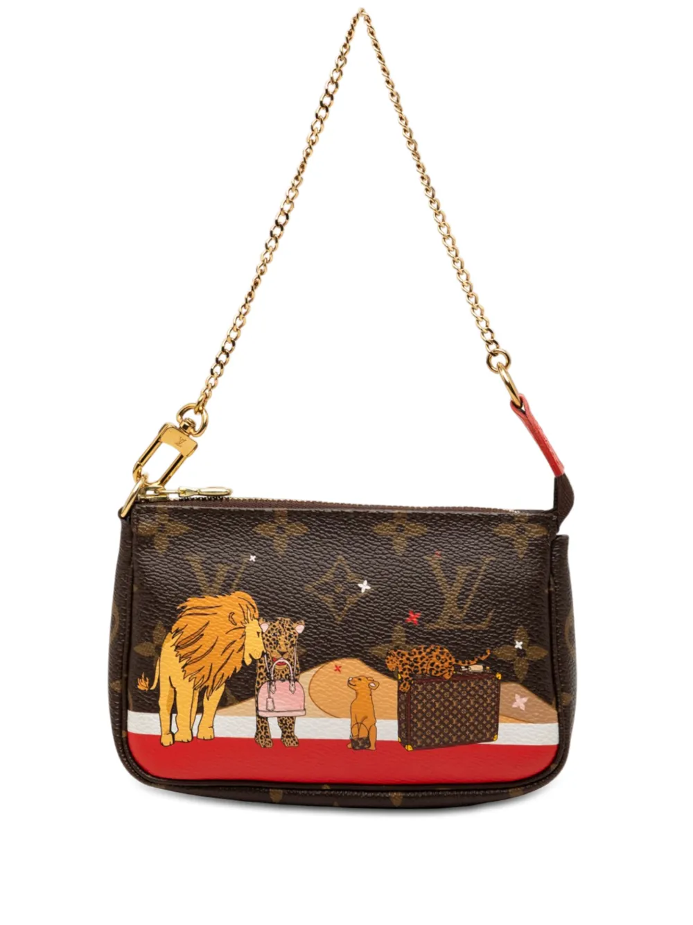 Louis Vuitton Pre-Owned 2018 Monogram Cats Christmas Animation Mini Pochette Accessories shoulder bag - Braun