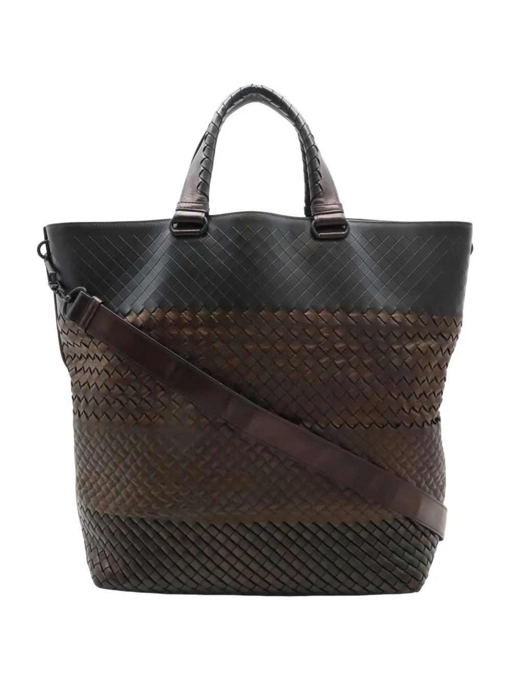 Bottega Veneta Pre-Owned 2012-2026 Bicolor Nappa Intrecciato Imperatore Convertible Tote satchel - Marrone