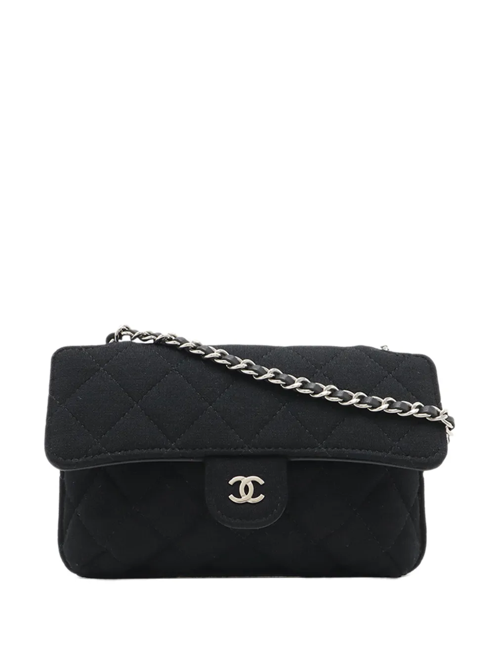 CHANEL Pre-Owned 2021 Canvas Graffiti Foldable Shopping in Jersey Flap tote bag - Nero