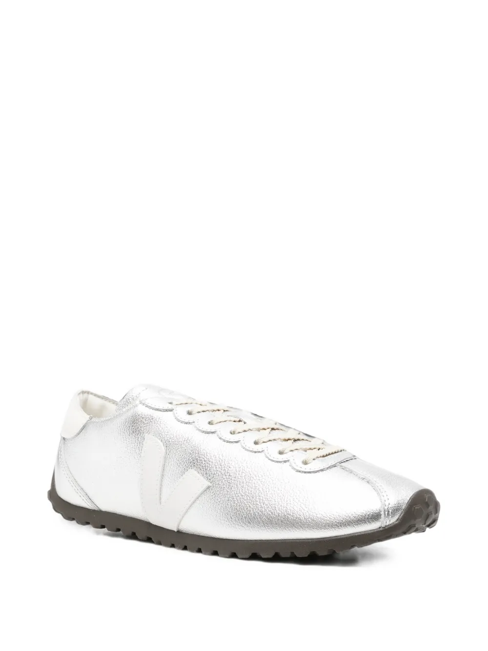 VEJA Cateyes leather silver white sneakers Zilver