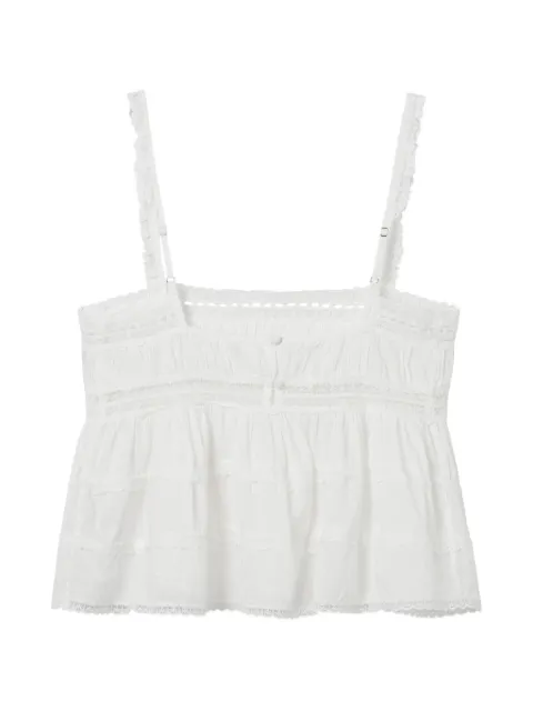 Free People top plisado con ribete de encaje