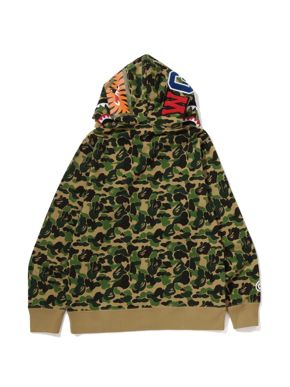A BATHING APE full-zip camouflage-print hoodie Groen