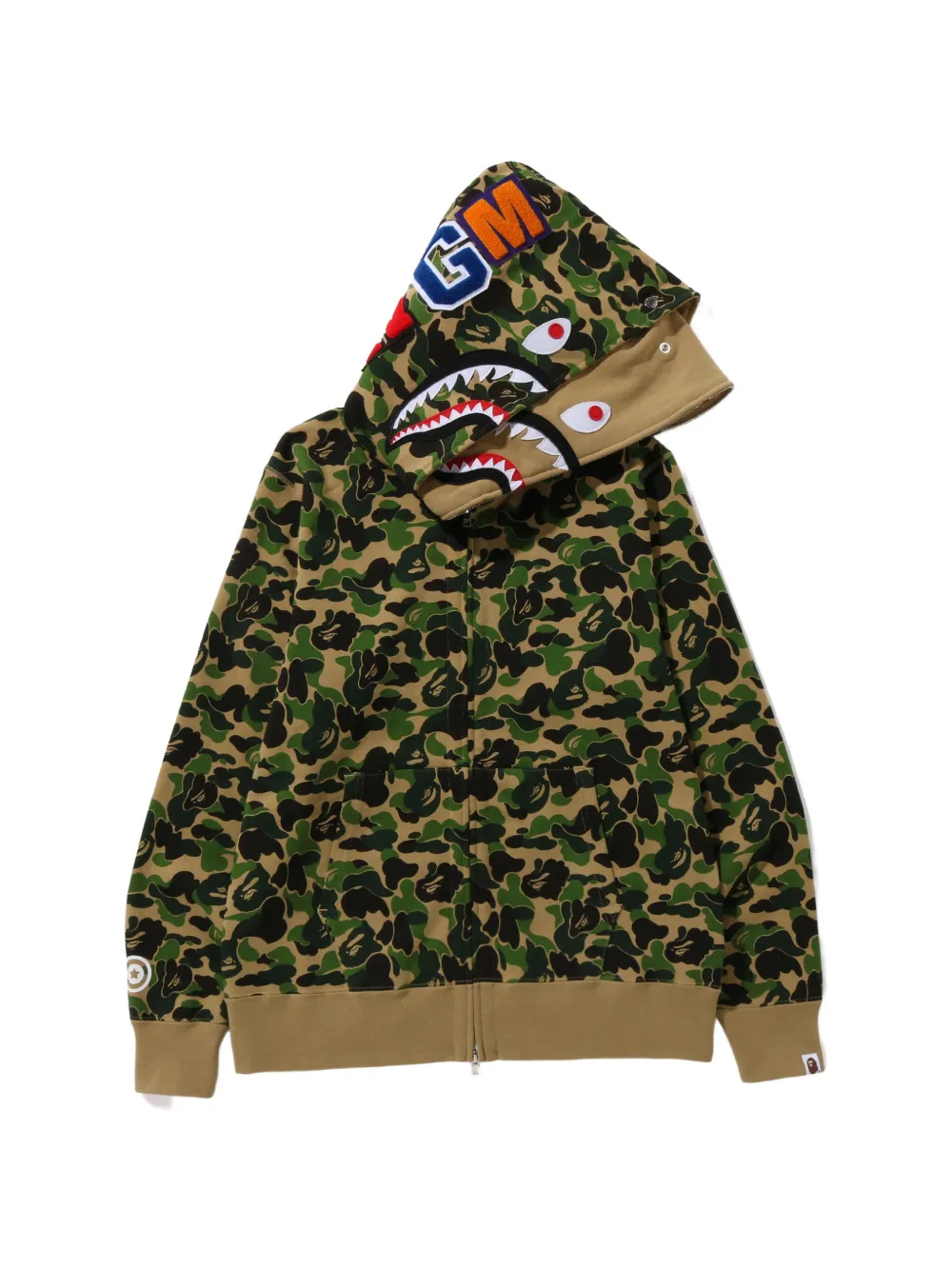 A BATHING APE full-zip camouflage-print hoodie Groen