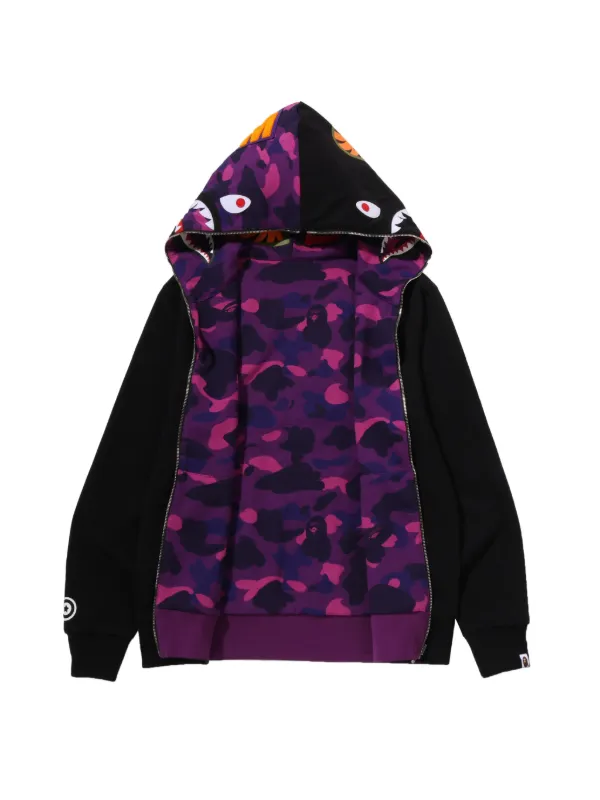 A BATHING APE® Shark Camouflage Hoodie | Black | FARFETCH CA