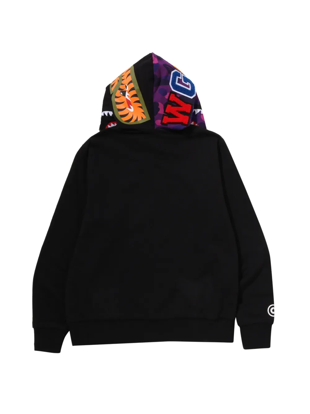 A BATHING APE Shark hoodie met camouflageprint Zwart
