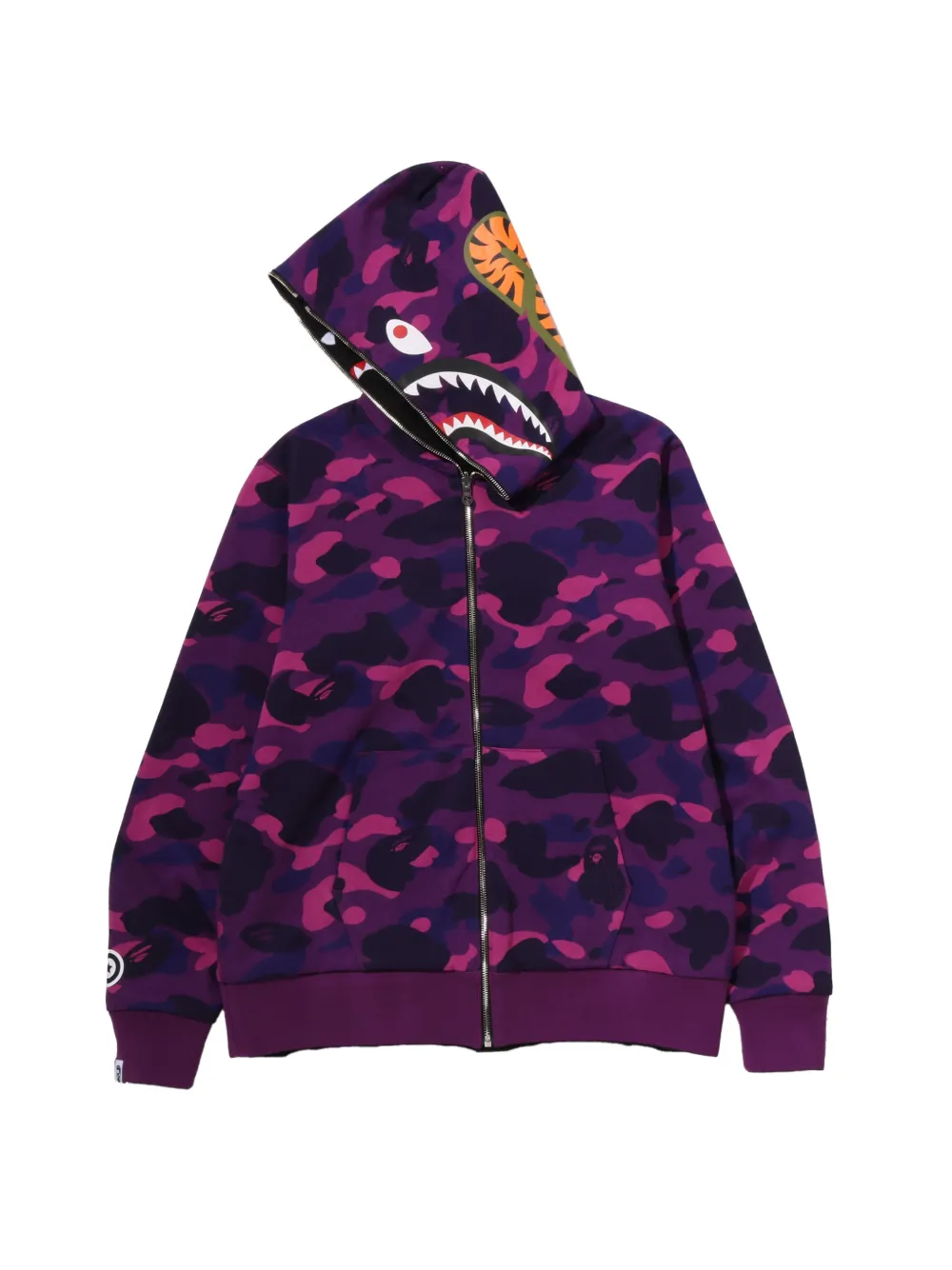 A BATHING APE Shark hoodie met camouflageprint Zwart
