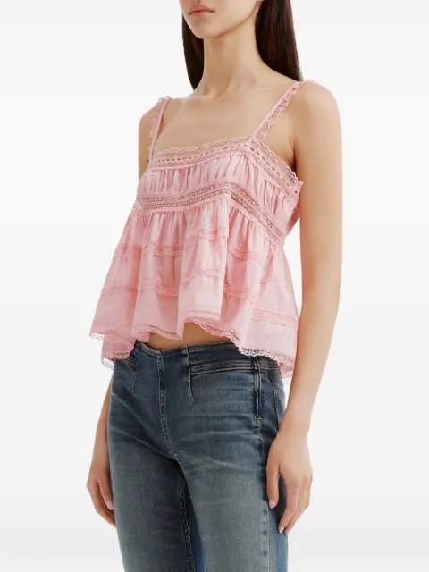 Free People top estilo camisón con ribete de encaje