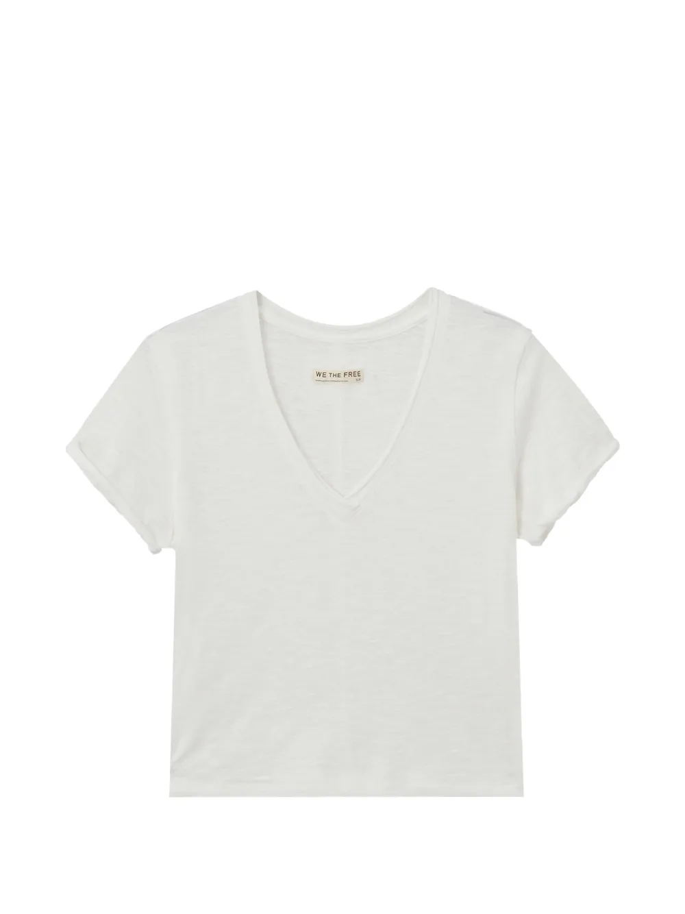 Free People V-neck slub-texture T-shirt