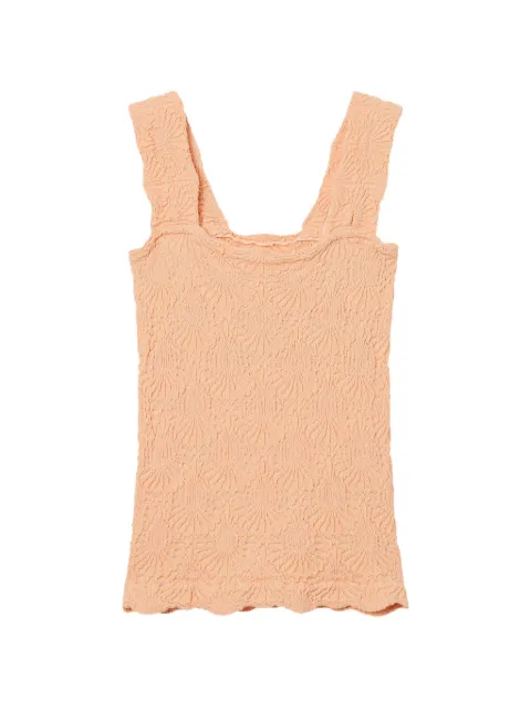 Free People floral-texture square-neck top