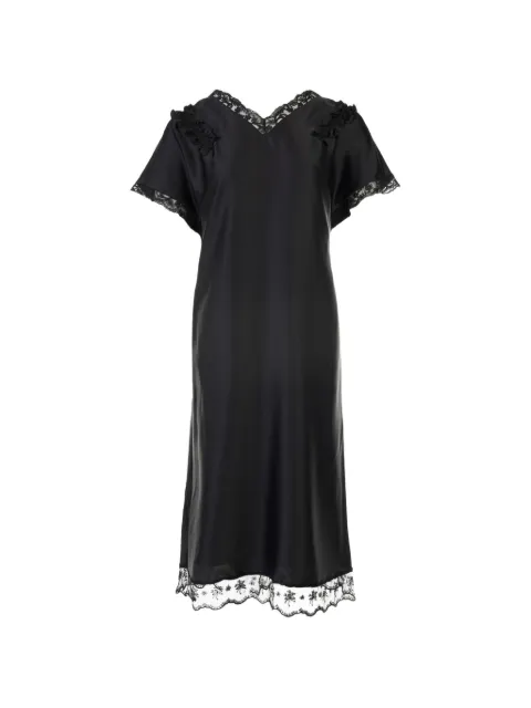 Simone Rocha vestido midi con ribete de encaje y aberturas