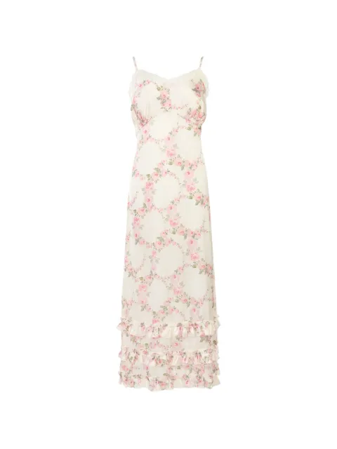 Simone Rocha maxi floral-print ruffled dress