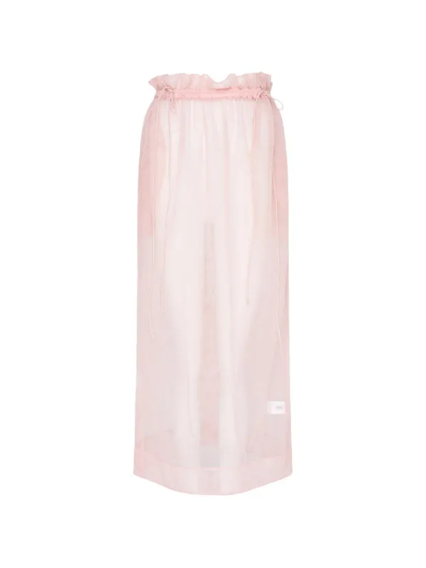 Simone Rocha Tulle Ruffled Maxi Skirt in Pink
