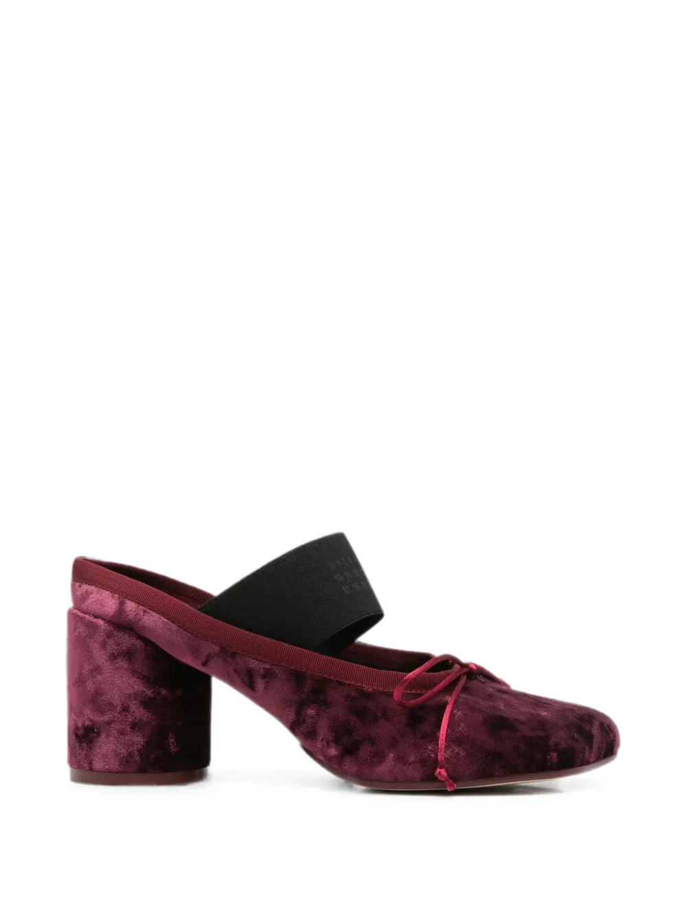 MM6 Maison Margiela velvet elasticated-strap pumps - Red