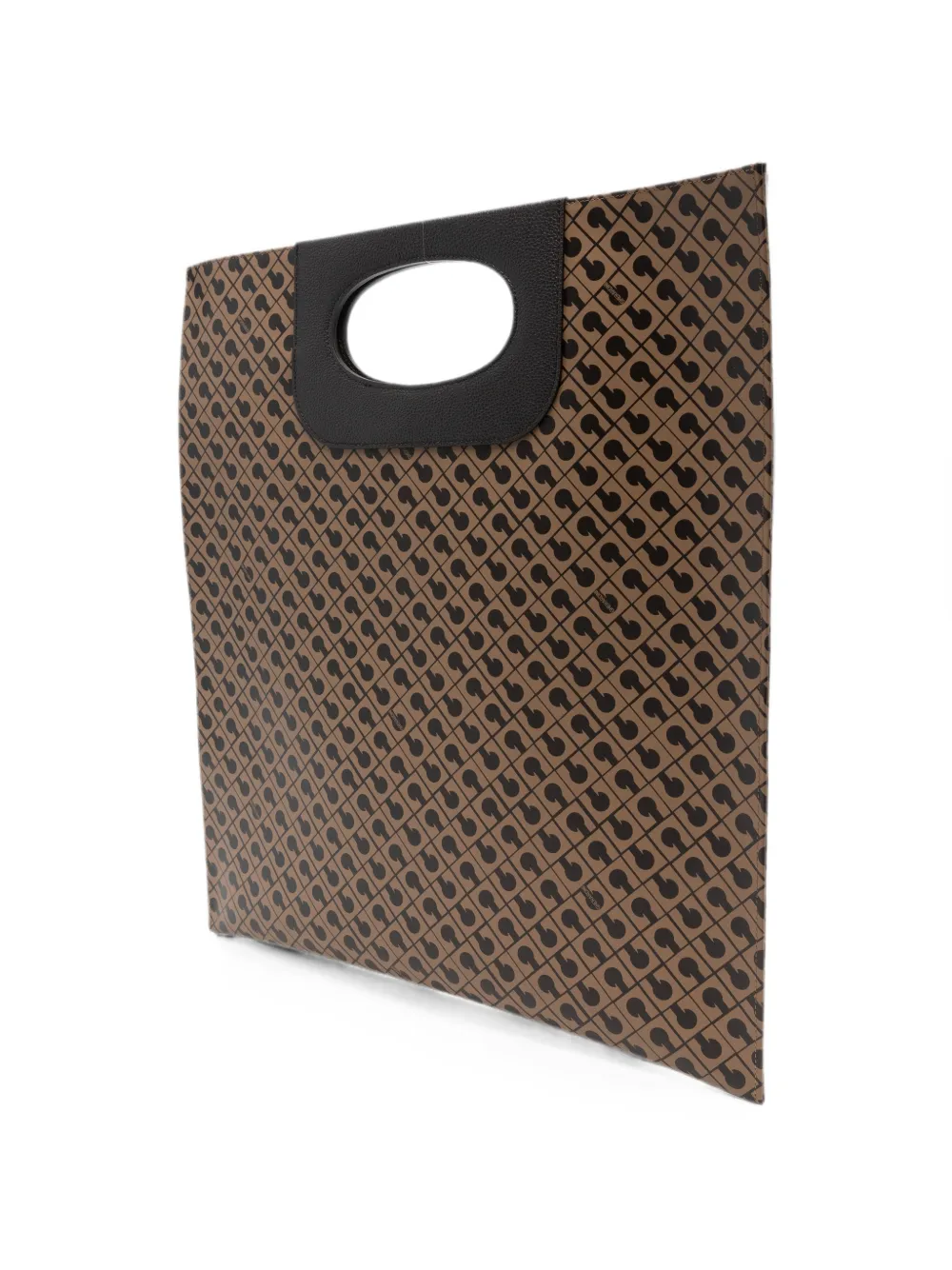 Gherardini Shopper met uitgesneden handvat en logo-print Bruin