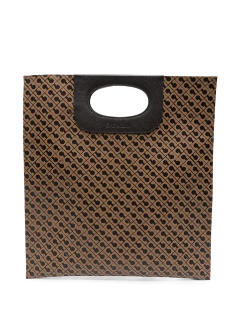 Gherardini logo-print cut-out handle tote bag