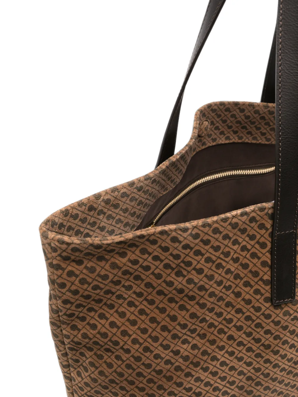 Gherardini Shopper met monogramprint Bruin