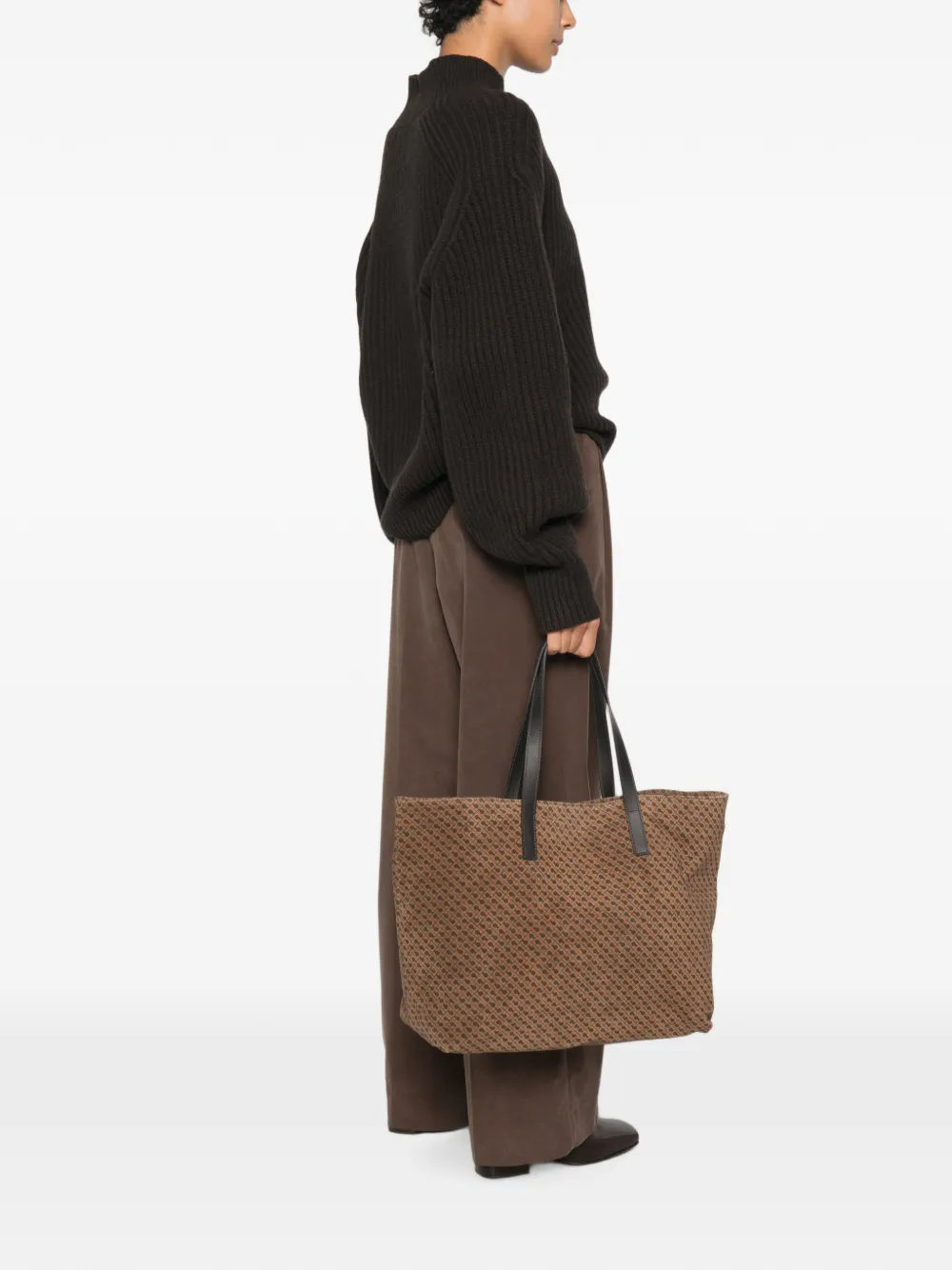 Gherardini Shopper met monogramprint Bruin