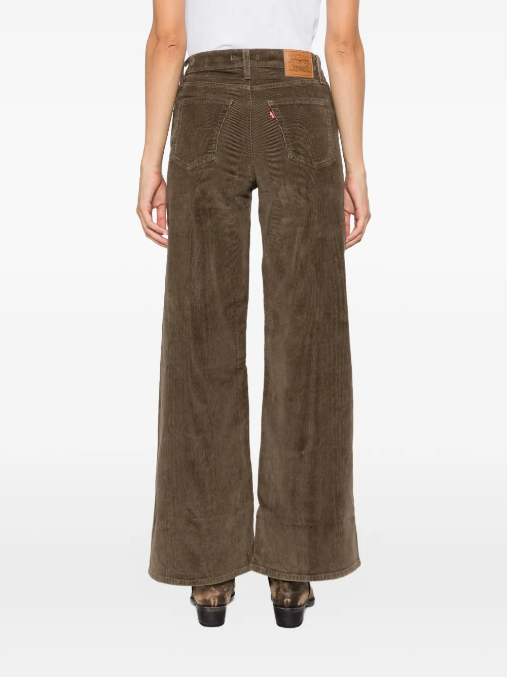 Levi's 728 ribfluwelen jeans met wijde pijpen Bruin