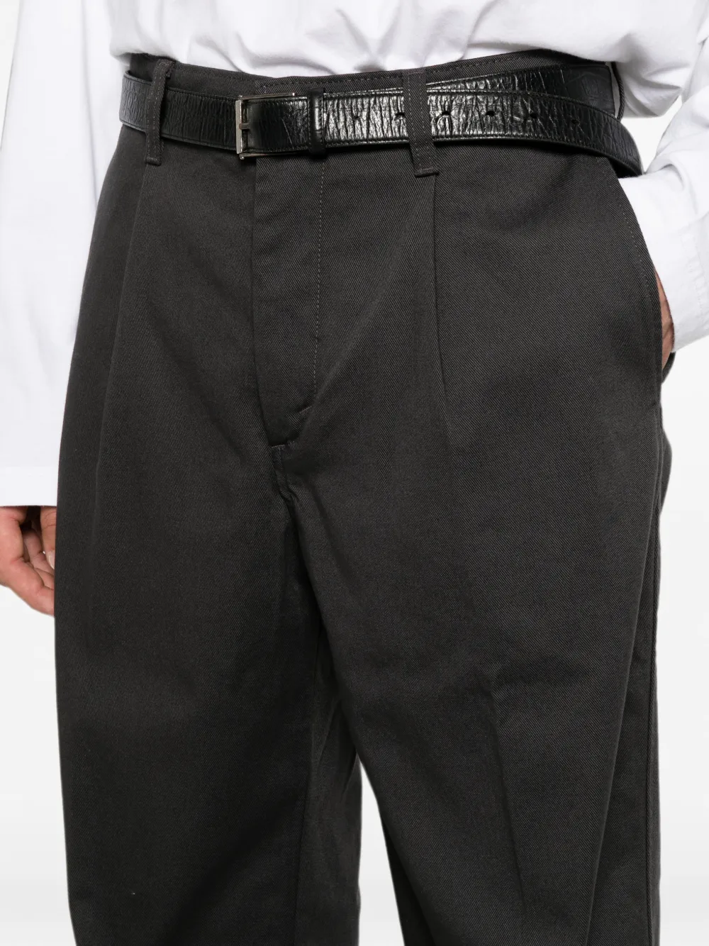 Levi's pleated-detail straight-leg jeans Grijs
