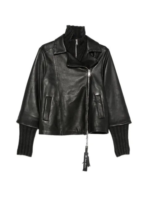 The Jackie Leathers chamarra de piel con diseño a capas