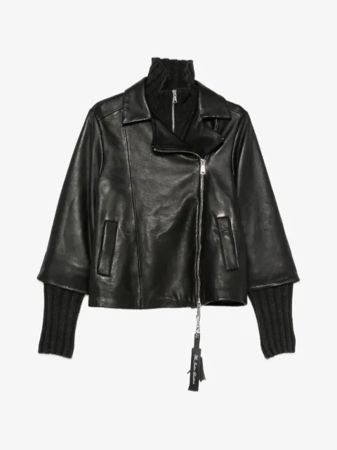 The Jackie Leathers chamarra de piel con diseño a capas