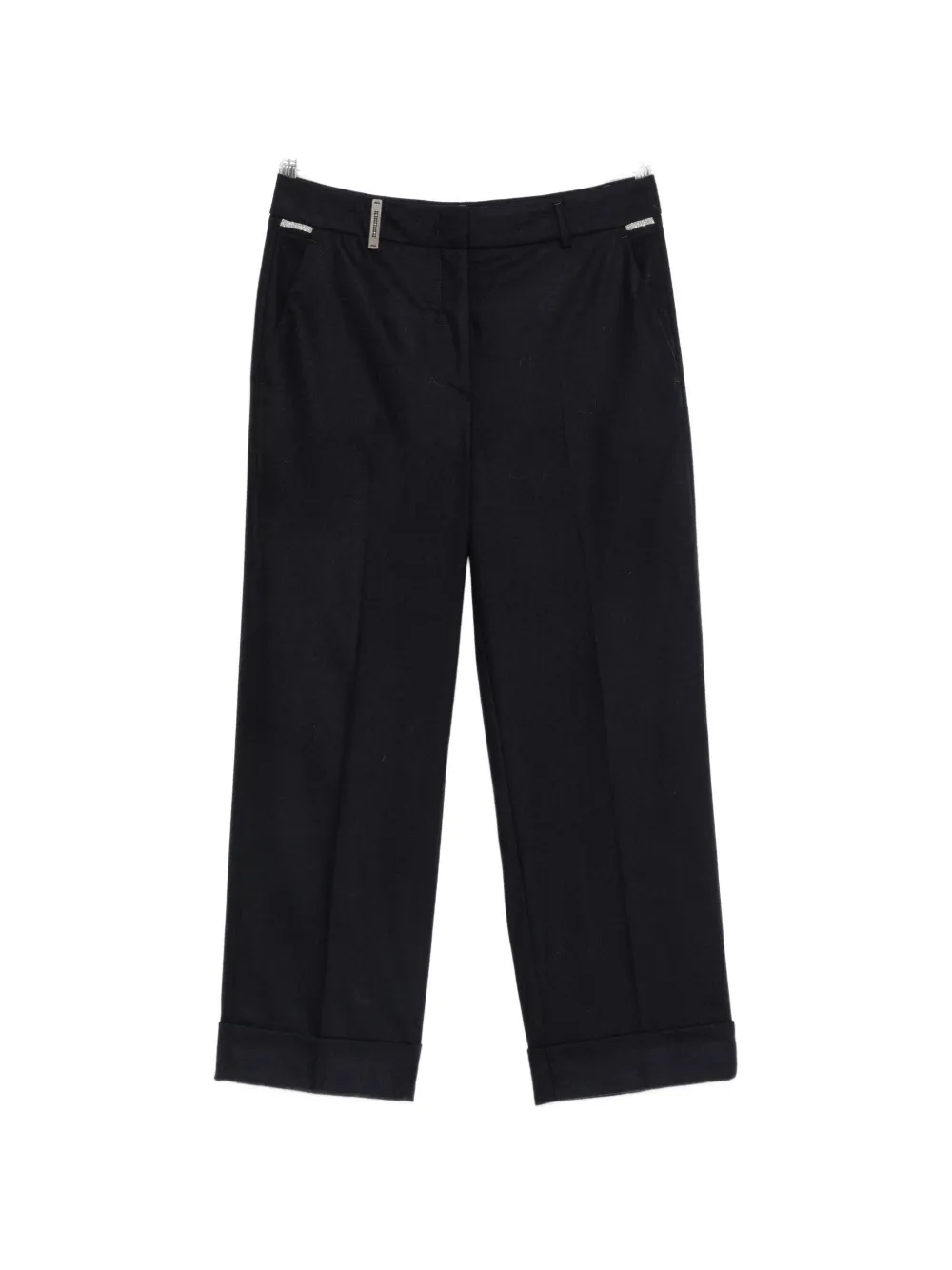 Peserico pressed-crease turned-up trousers - Blu
