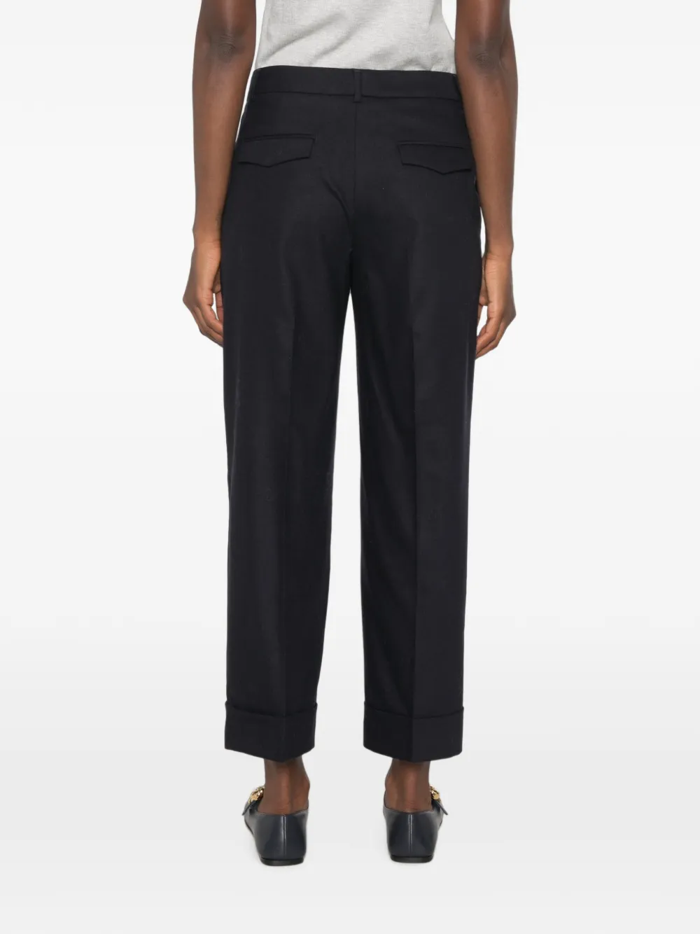 Peserico Geplooide broek met omgeslagen pijpen Blauw