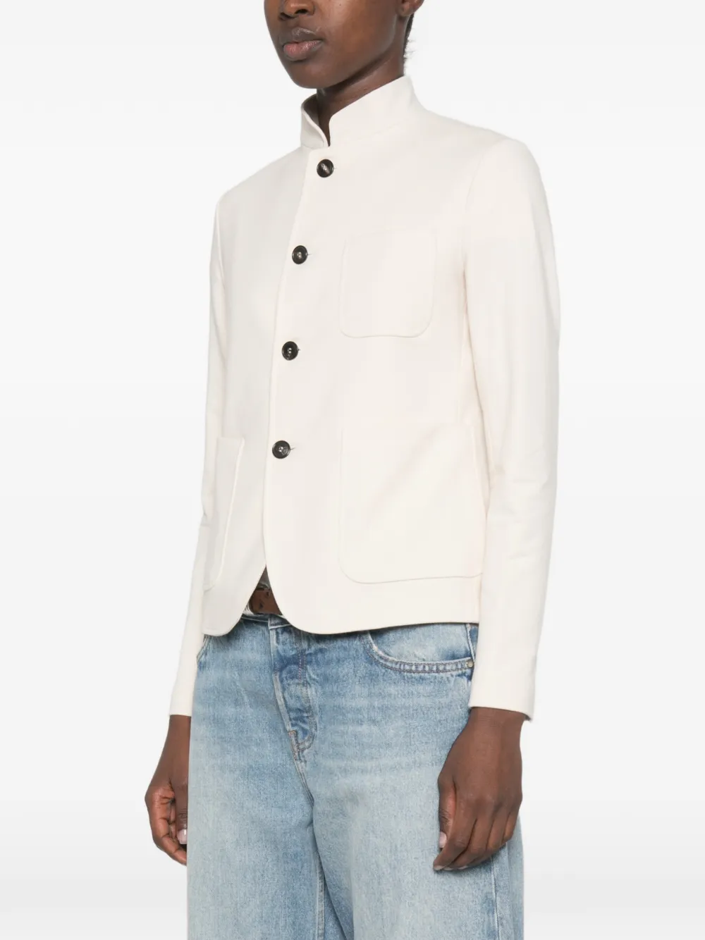 Circolo 1901 Jack met opgestikte zak en mandarijnkraag Beige