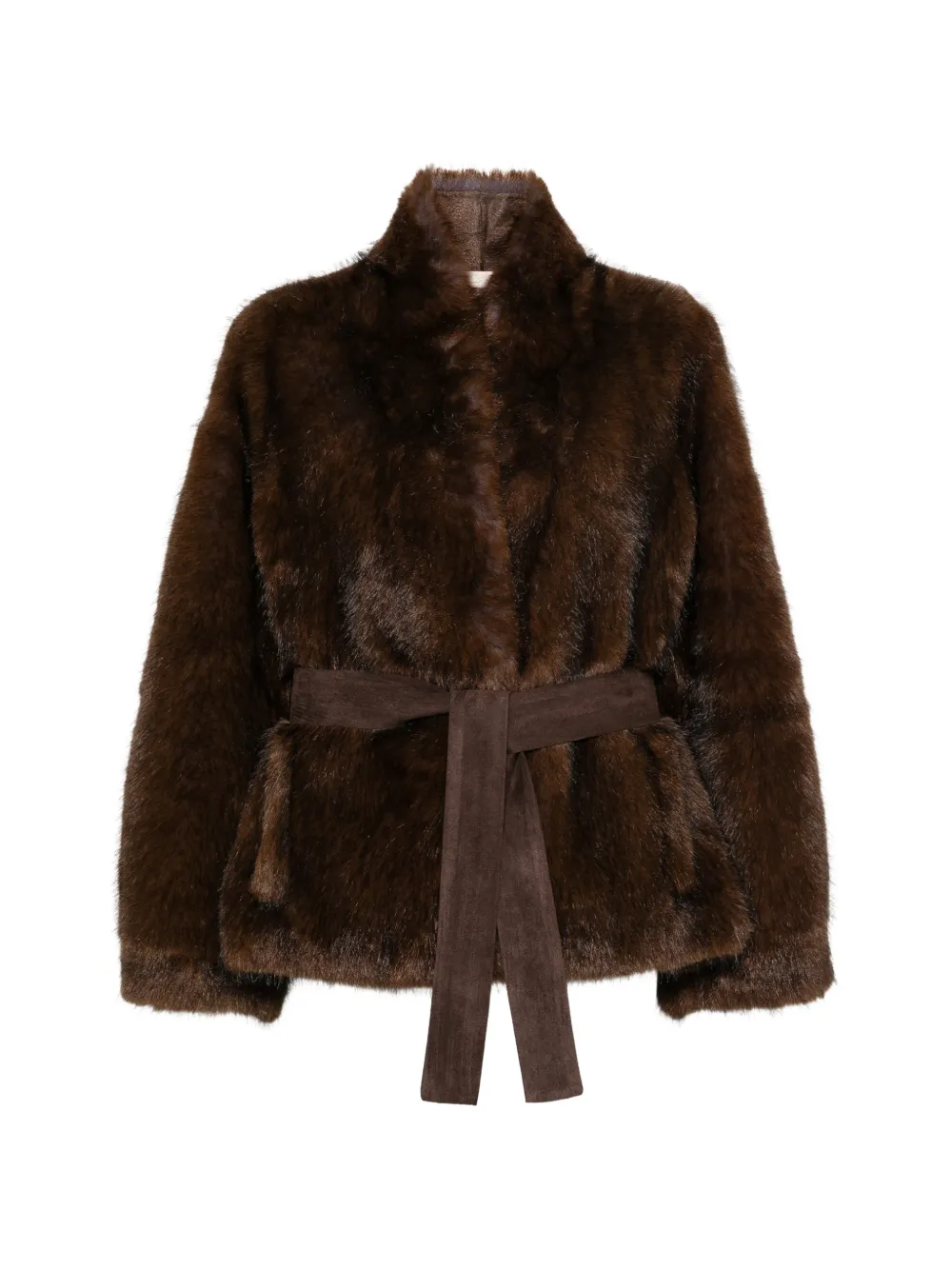 VALENTINI 1972 faux-fur belted jacket