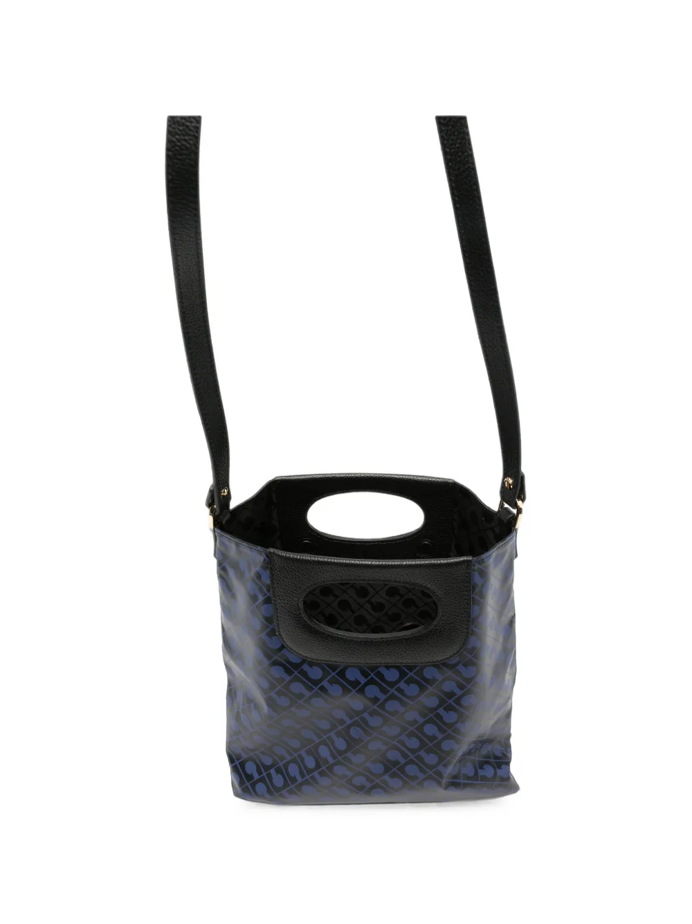 Gherardini Doppia Piattina mini-shopper met monogramprint Zwart