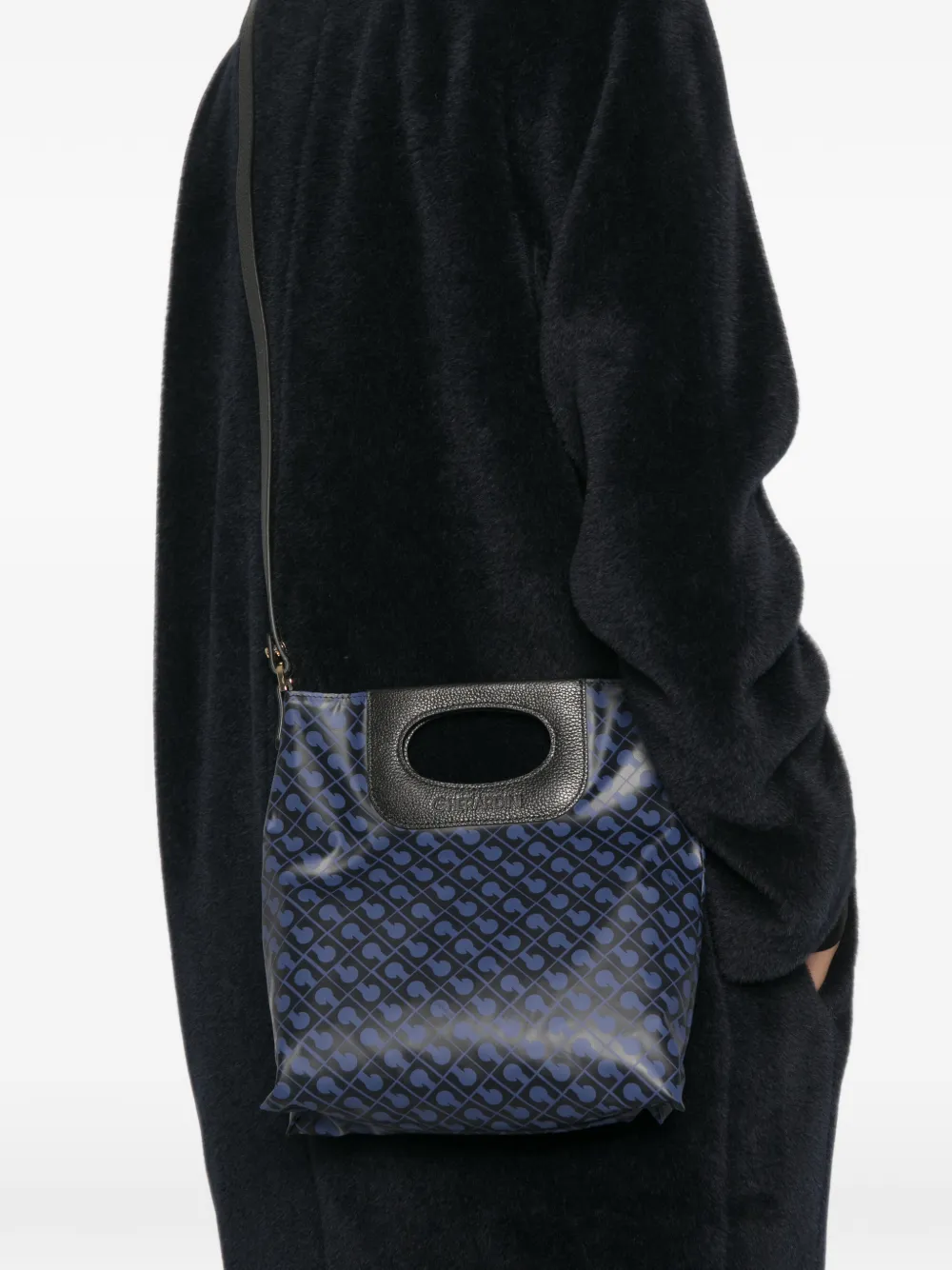 Gherardini Doppia Piattina mini-shopper met monogramprint Zwart