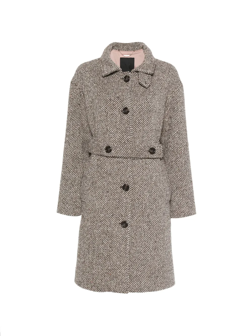 LIU JO Cappotto con cintura e motivo pied-de-poule - Marrone