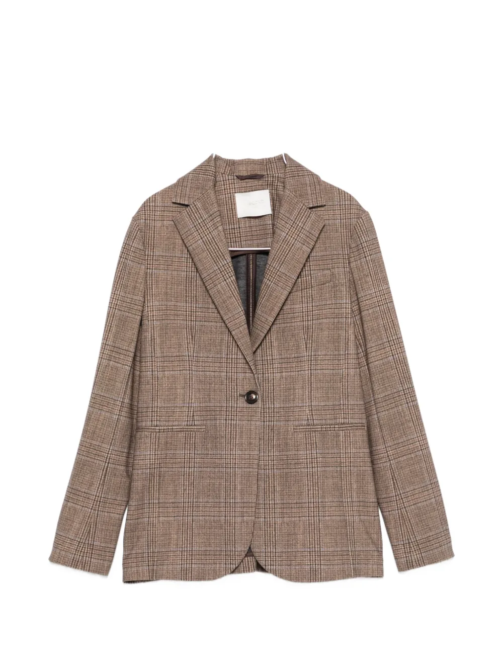 Circolo 1901 check-print single-breasted blazer - Braun