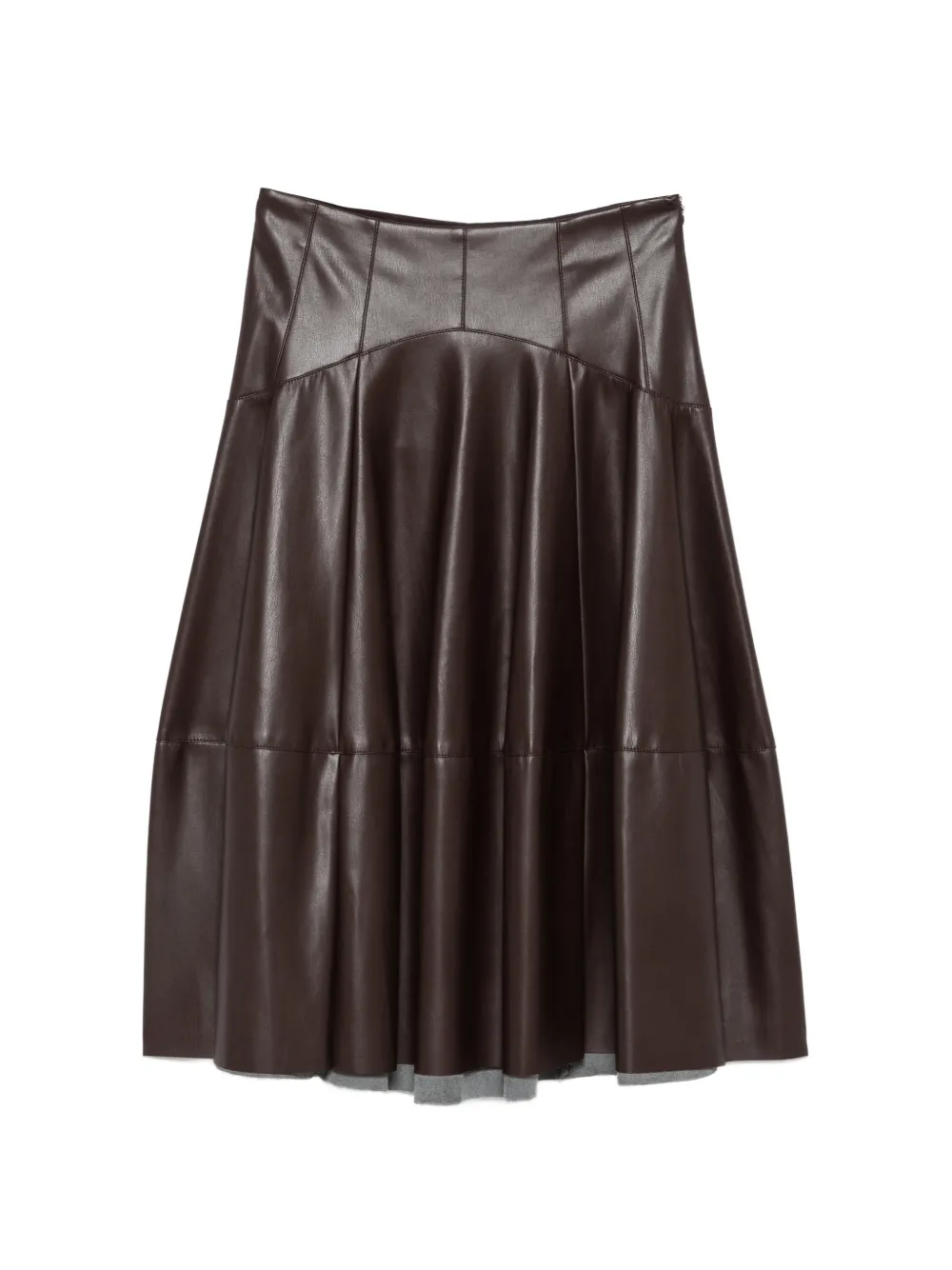 LIU JO panelled pleated midi skirt - Marrone