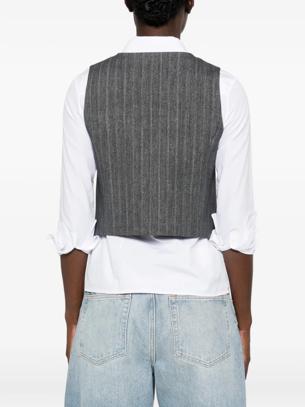 Circolo 1901 Gilet met krijtstreep Blauw